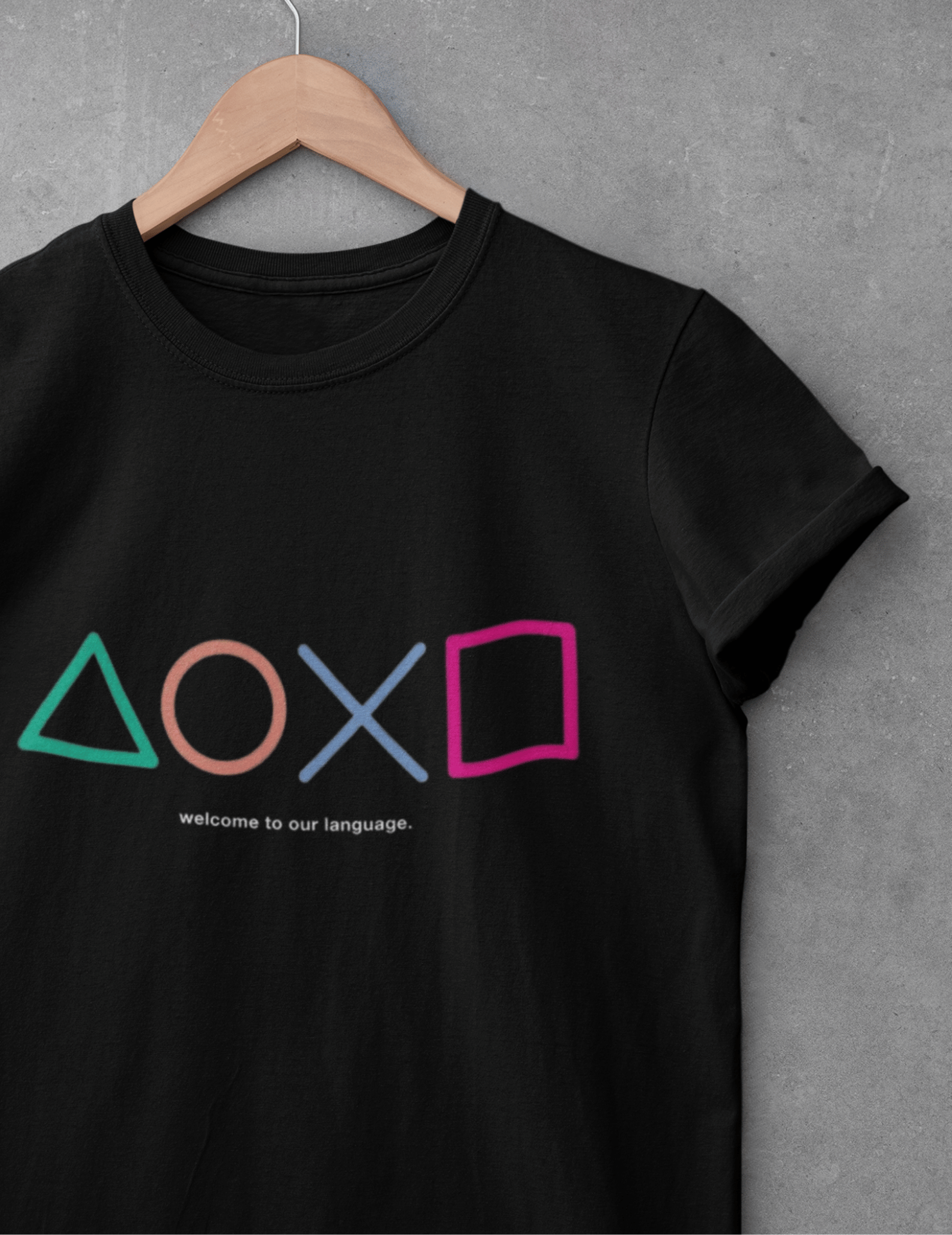 The Language of Gaming Black Graphic Print T-Shirt