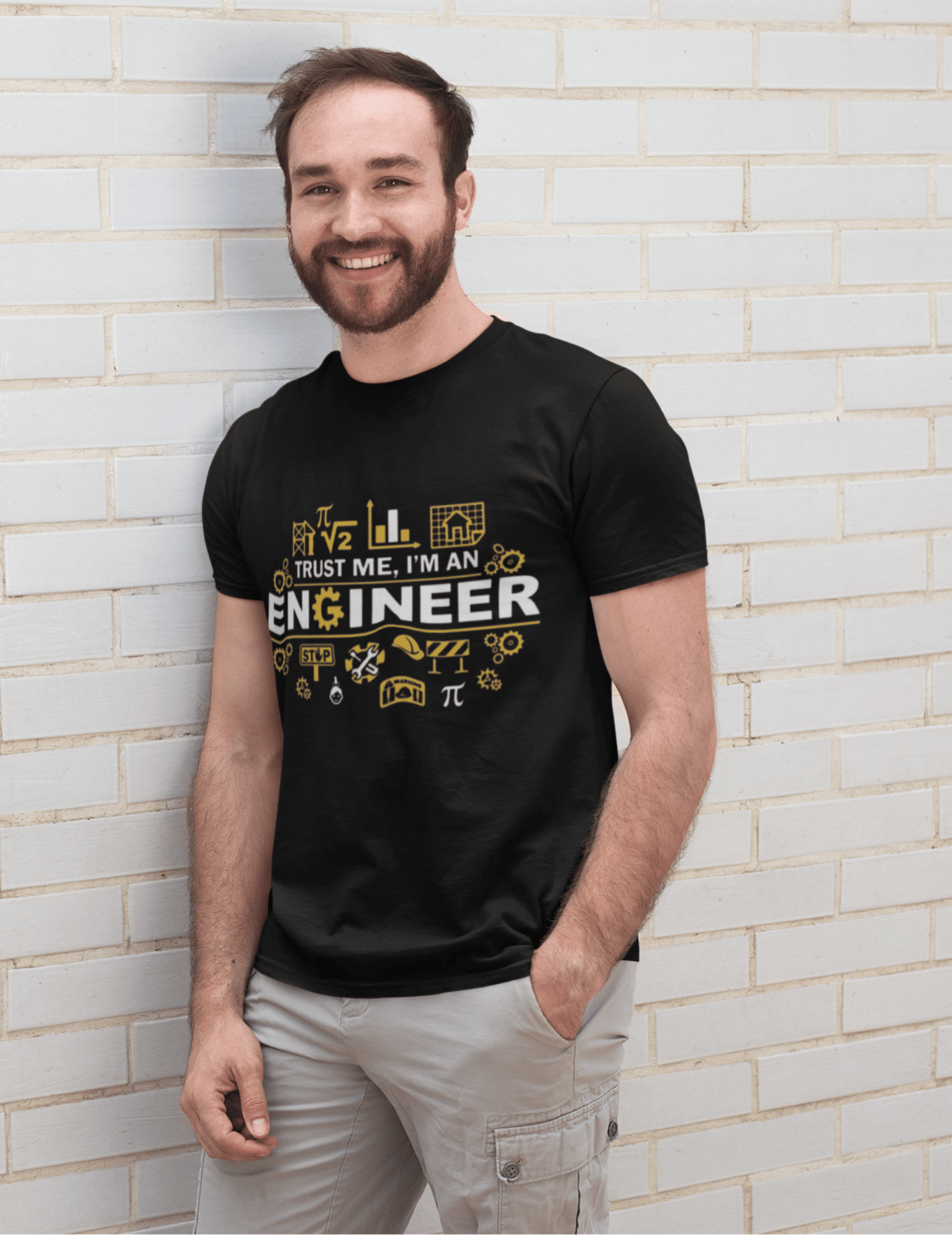 Engineer's Humor Trust Me I'm An Engineer Typography Printed T-Shirt for Men