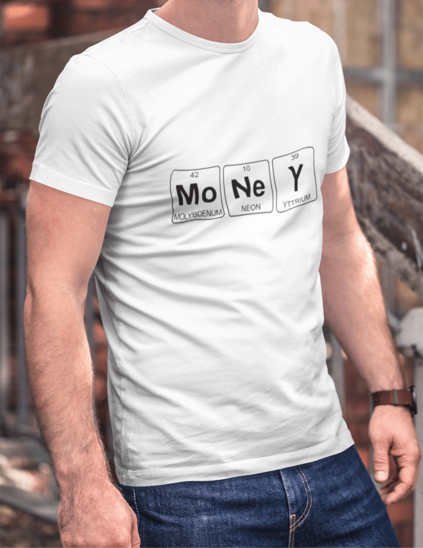 Casual MO NE Y Typography Round Neck Cotton T-Shirt - Relaxed Fit