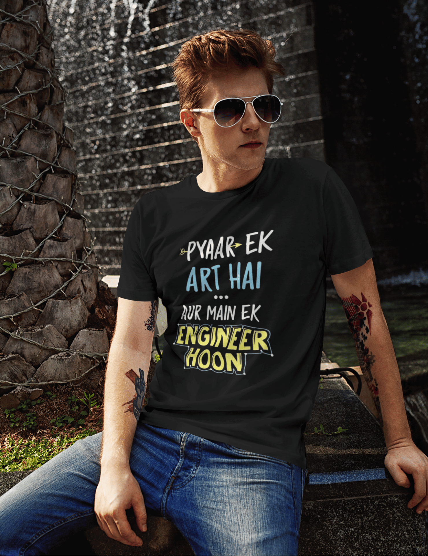 Pyar Ek Art Hai Aur Main Ek Engineer Hun | Engineer's Humor Typography Printed T-Shirt
