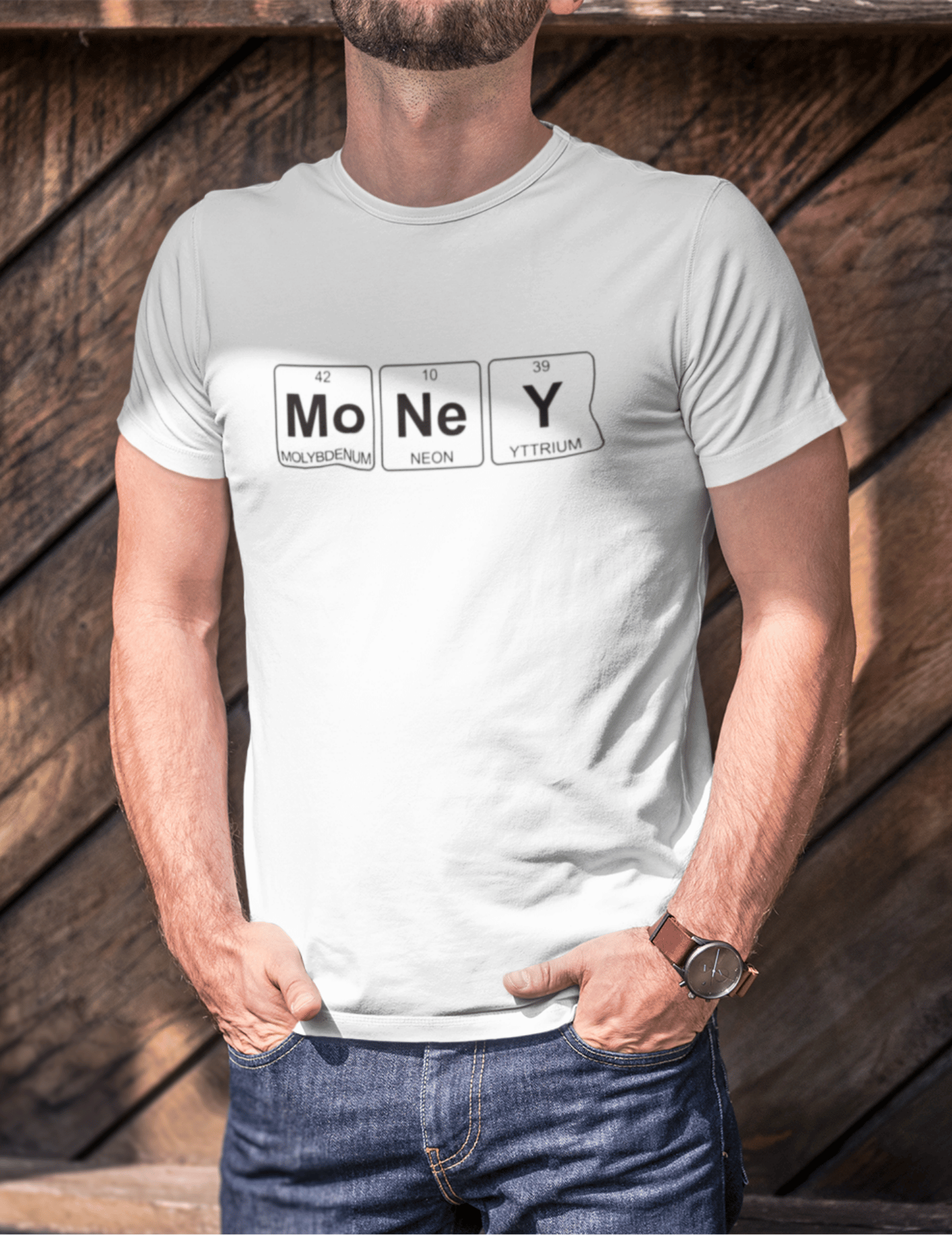 Casual MO NE Y Typography Round Neck Cotton T-Shirt - Relaxed Fit
