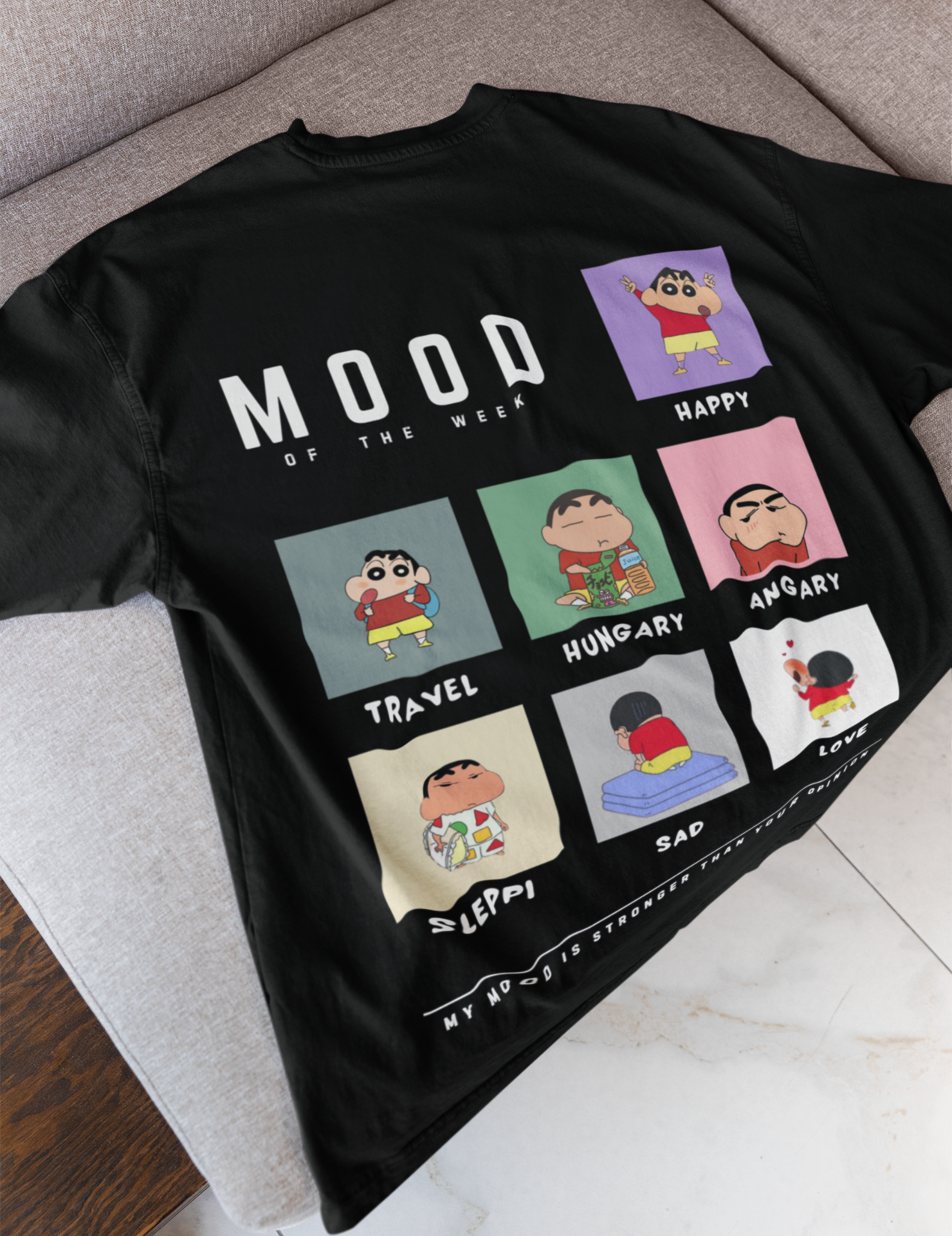 Shinchan Weekly Mood Graphic Tee