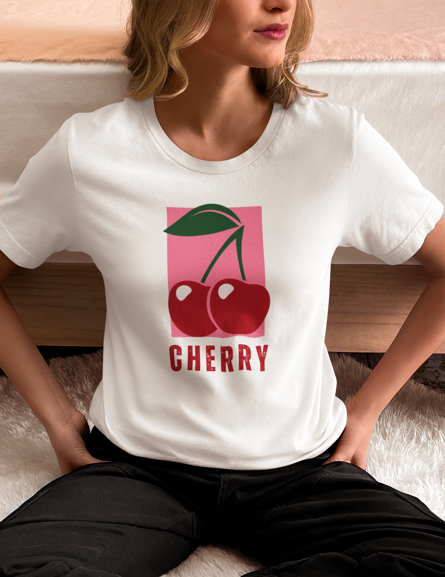 Kawai Summer Cherry Print Soft Cotton T-Shirt