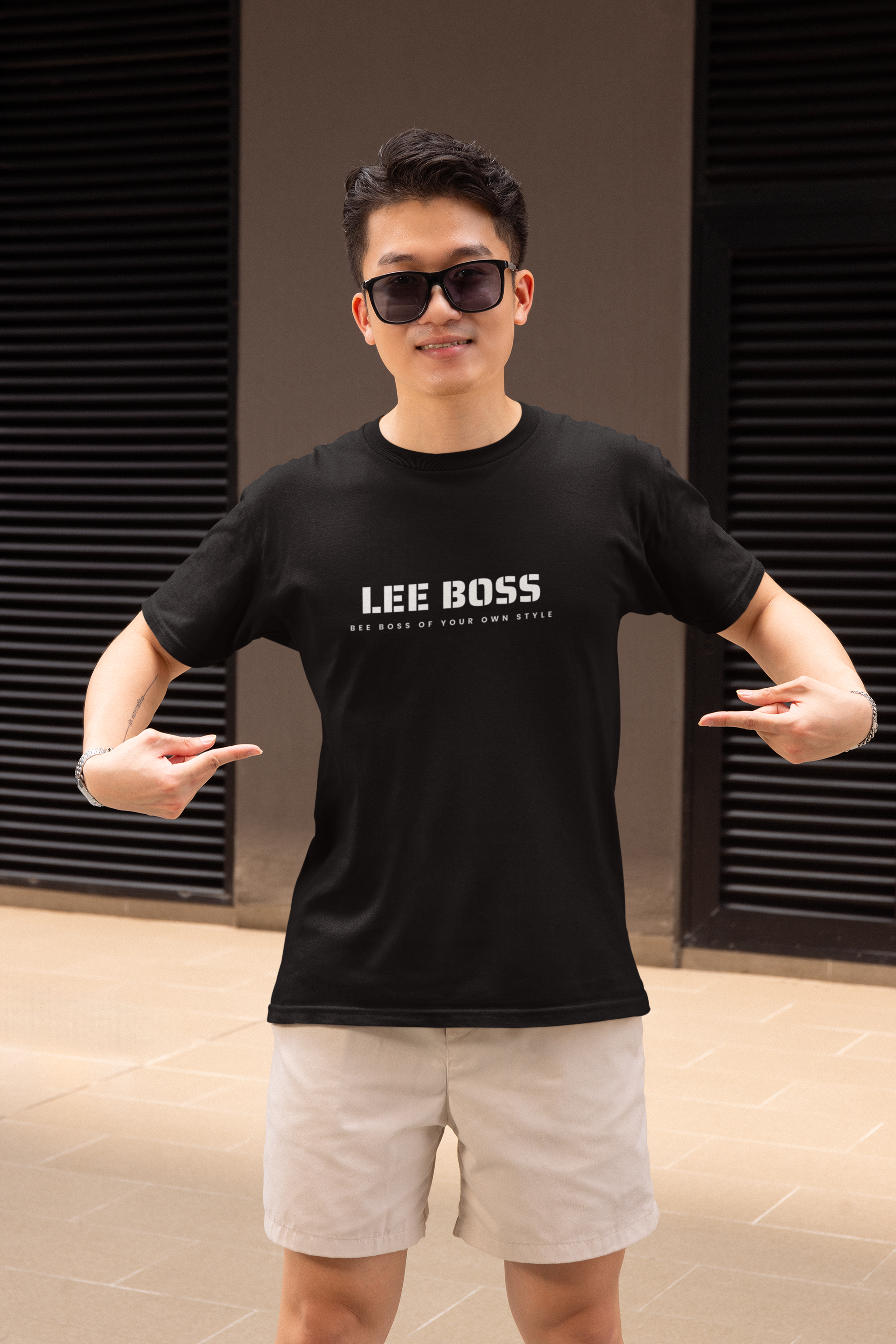 Lee Boss Black Round Neck Casual T-Shirt for Men - Premium Cotton