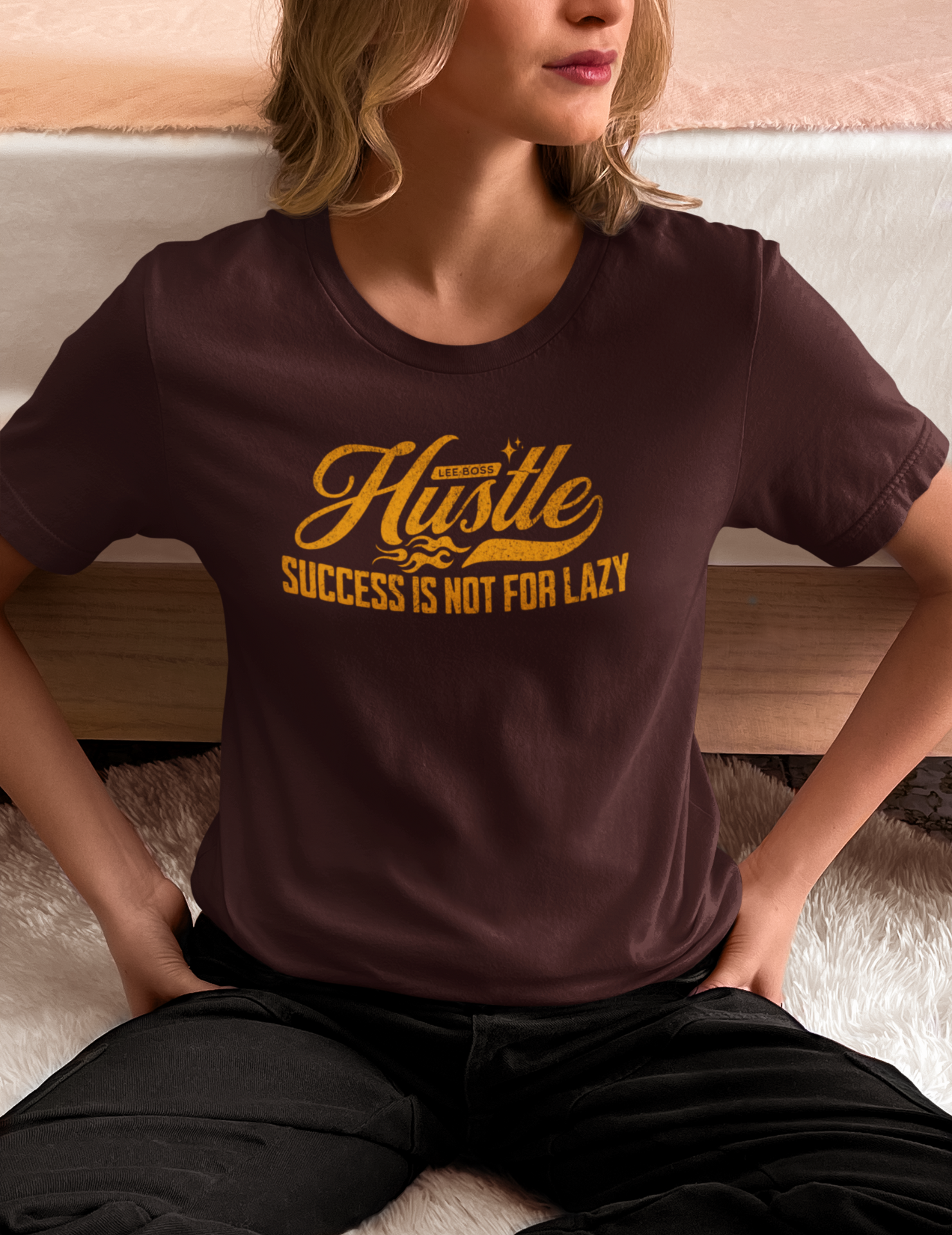 Hustle Hard for Success Soft Cotton Round Neck T-Shirt