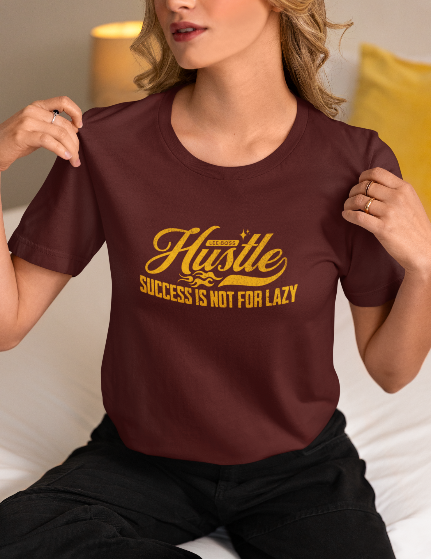 Hustle Hard for Success Soft Cotton Round Neck T-Shirt