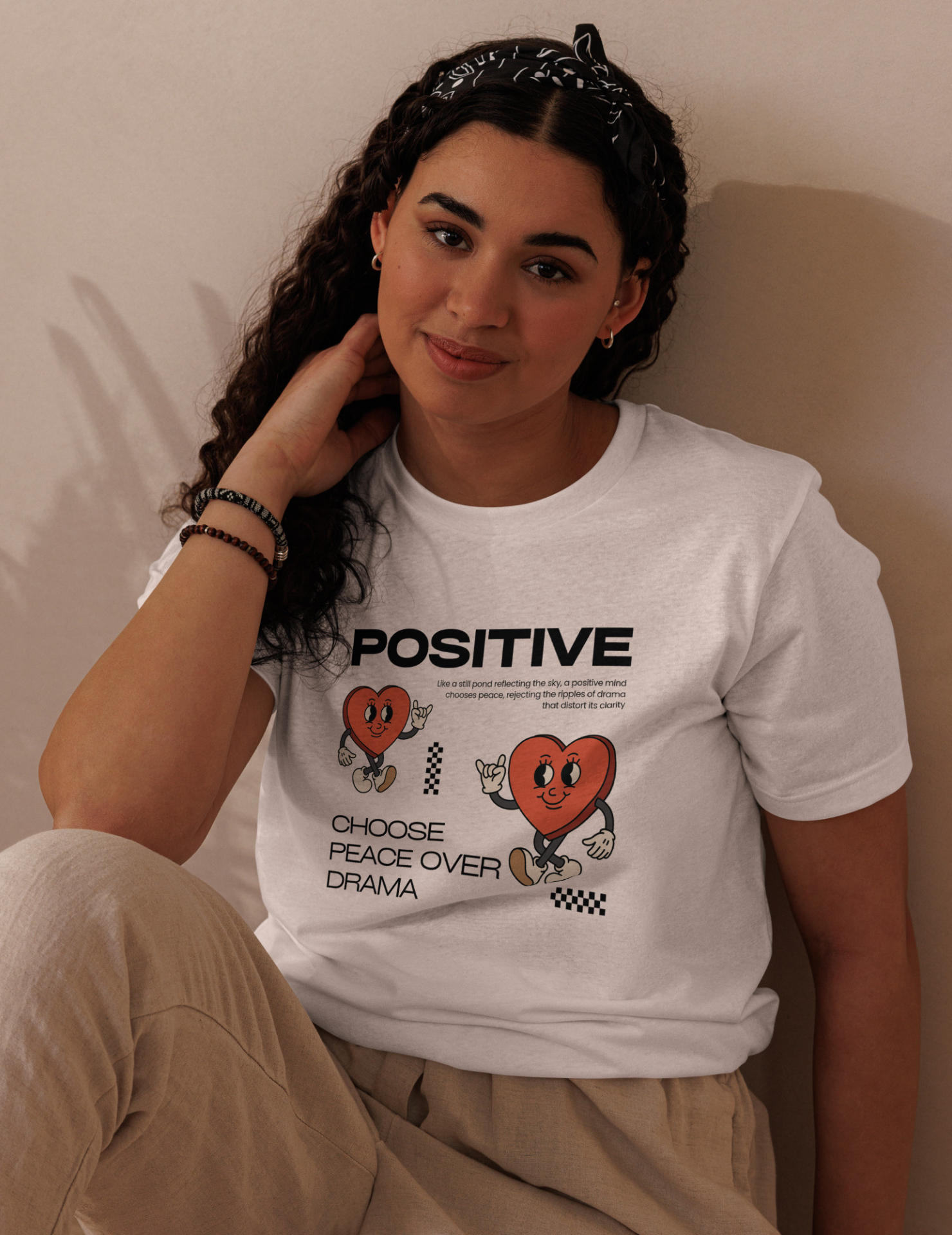 Positive Mindset Kawaii Graphic Tee for Women