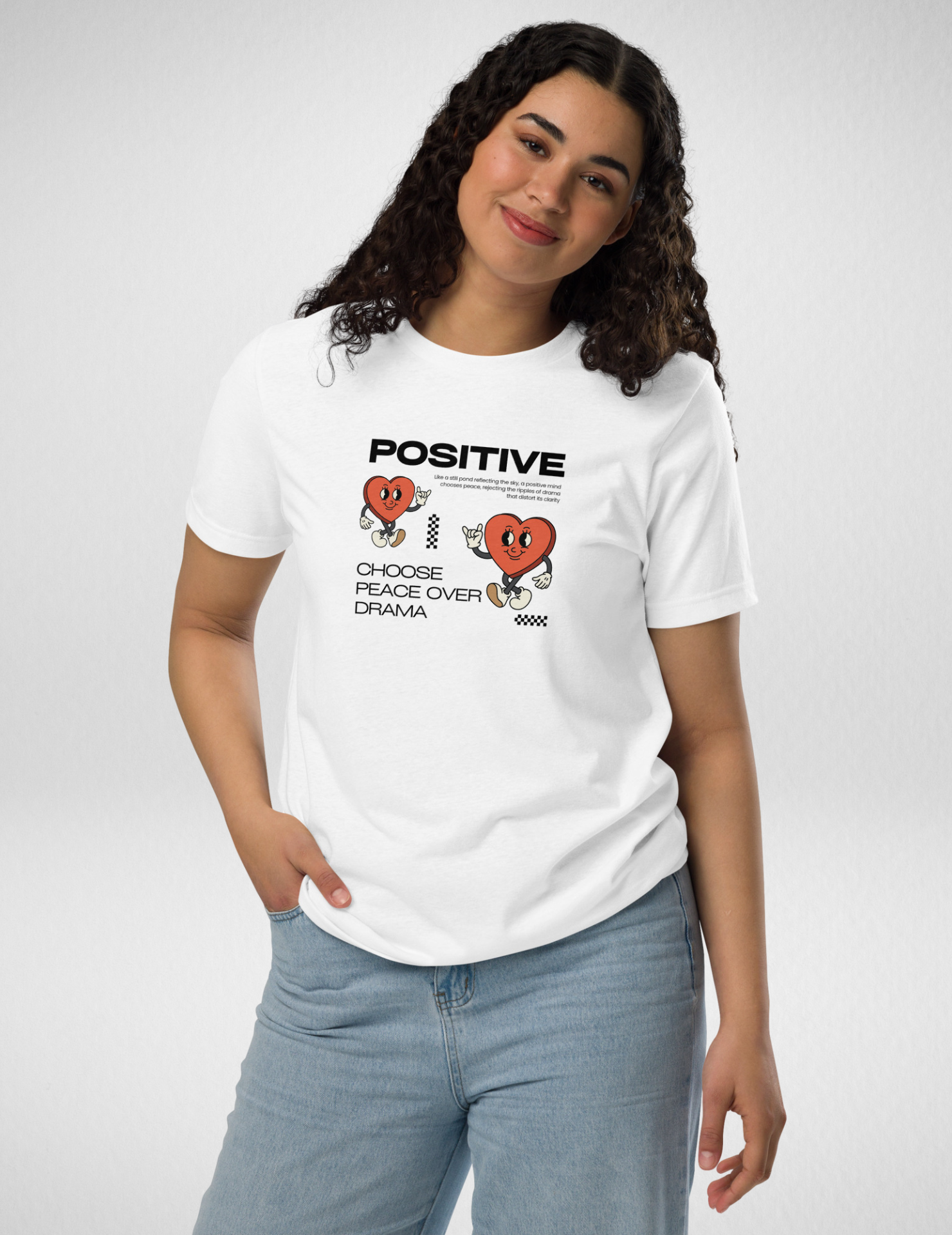 Positive Mindset Kawaii Graphic Tee for Women