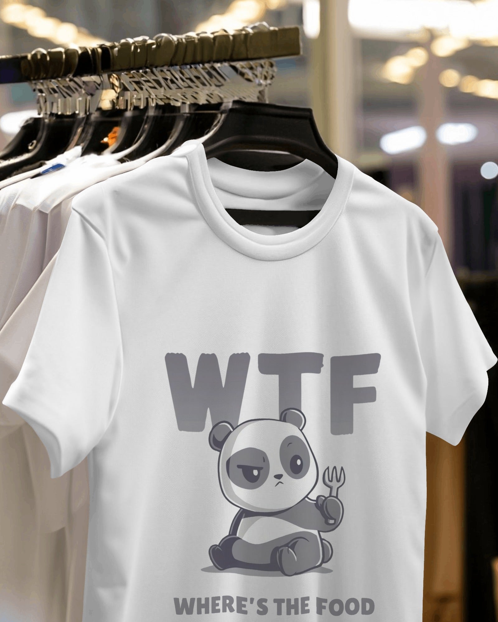 Panda Love Round Neck Graphic Cotton T-Shirt for Men